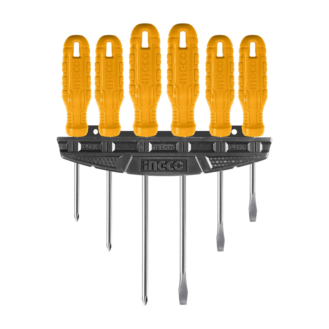 Ingco 6 piece professional and multi-purpose portable magnetic screwdriver set with plastic frame,perfect for office, home, & professional use
