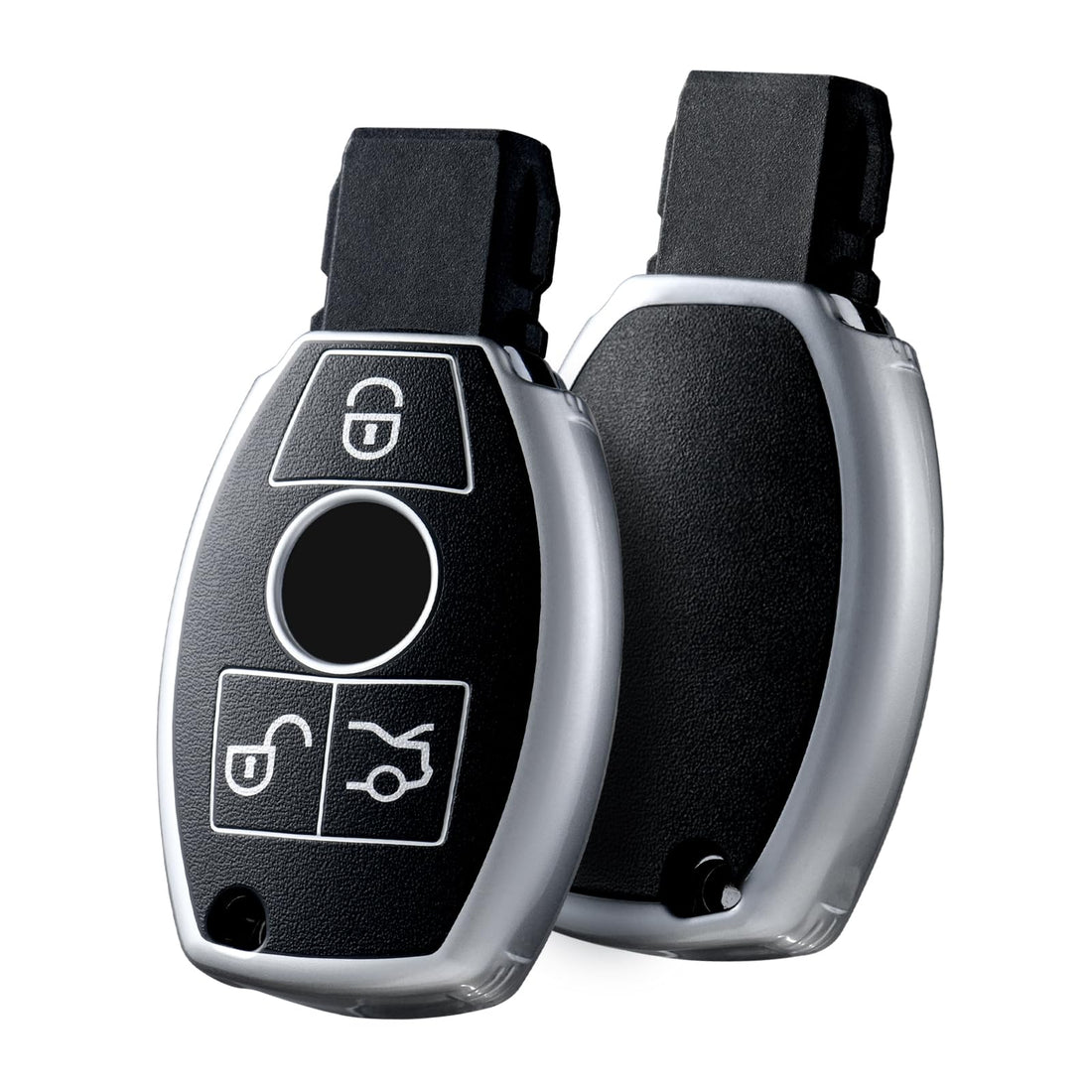 ELOHEI TPU Key Fob Case Cover Carbon Fiber Pattern Fits for Mercedes Benz C E M S CLS CLK GLK GLC G Class CLA GLK350 GLA 250 C300 AMG 2019 GLC 300 (Sheepskin Black)