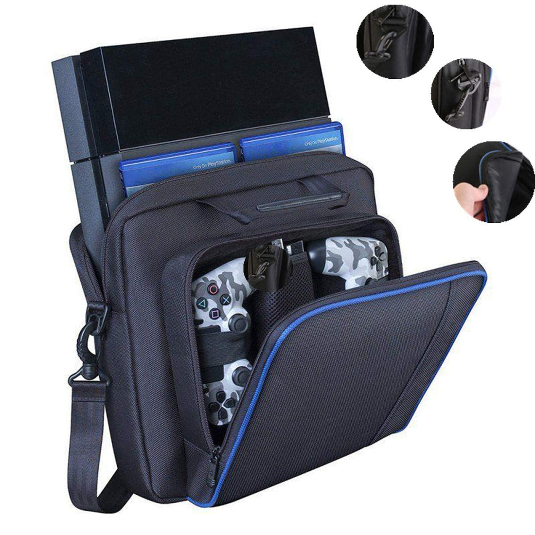 SYOSI Carrying Bag for PS4, Multifunctional Waterproof Storage Bag Shoulder Bag For Sony PlayStation 4 PS4 Console