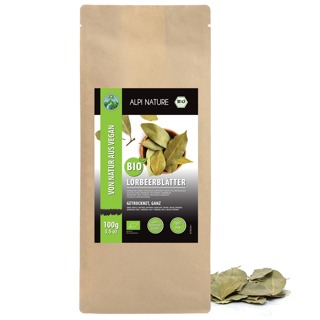 Whole Organic Bay Leaves, Dried Organic Bay Leaves, Bay Leaves from Controlled Organic Cultivation, Bay Leaves 100% Natural, Without additives (100 GR (3.4oz))
