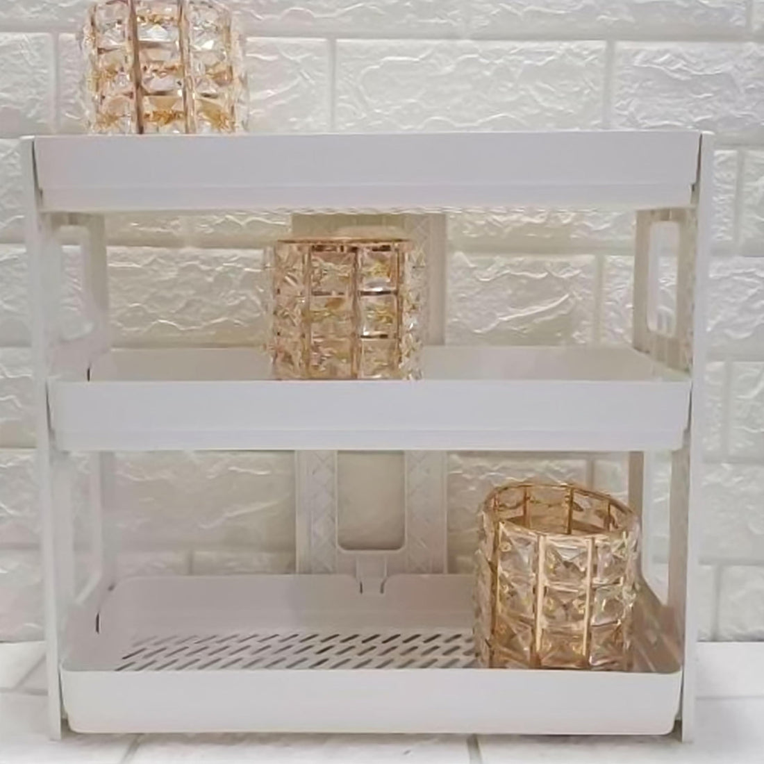 3 Layer Storage Shelf Plastic Rack, for Home, Office and Kitchen (white)
