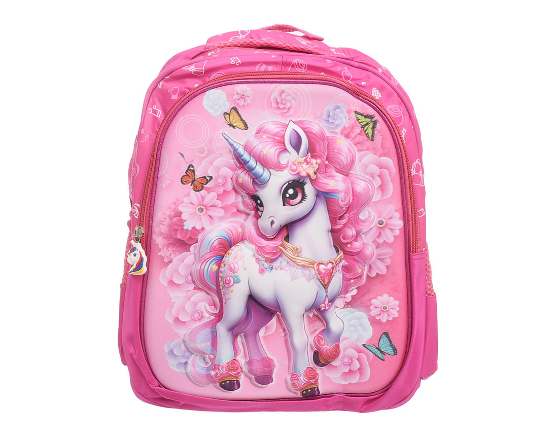 ST-7 14INCH D1411 3D Durable School Backpack with 2 Zippers, Spacious & Lightweight Bag for Kids, Teens & Students, Comfortable Shoulder Straps