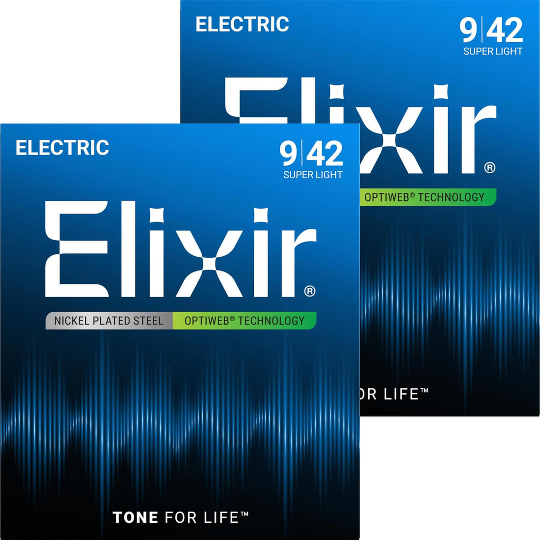 Elixir OPTIWEB Super Light 009-.042#19002 Electric Guitar Strings, Set of 2