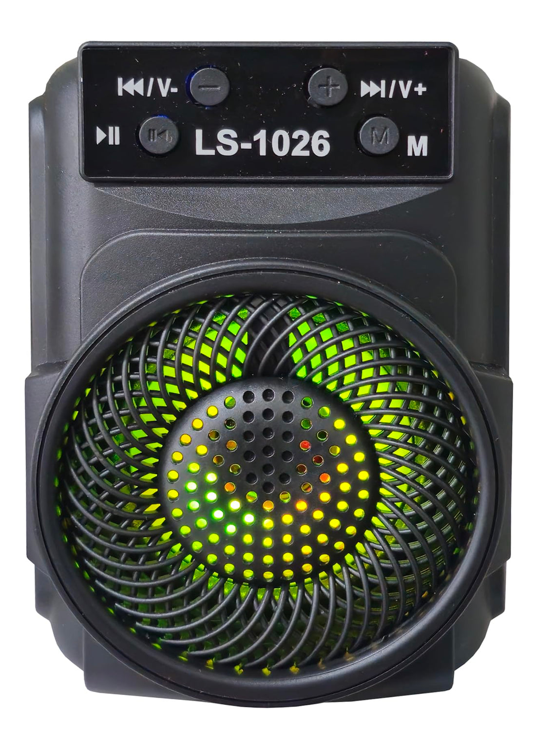 LS-1026 Calling Bluetooth Speaker Stereo 5 Watt, RGB LED Light, HD In-Built Mic, IPX4 Splash Proof, Bluetooth v5.0, USB, SD Card, Black