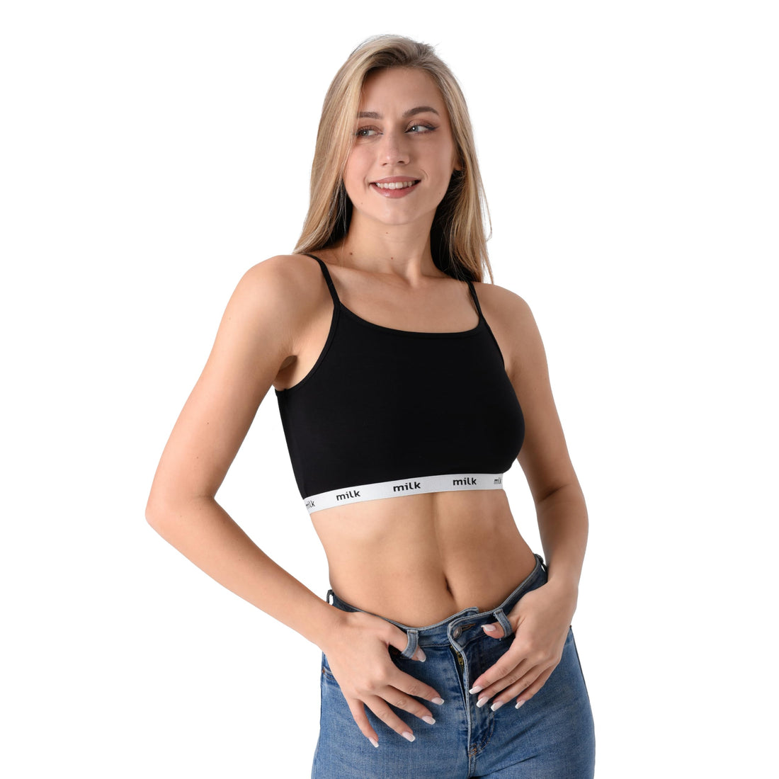 Milk Thin Strap Cotton Non Padded Soft Bra