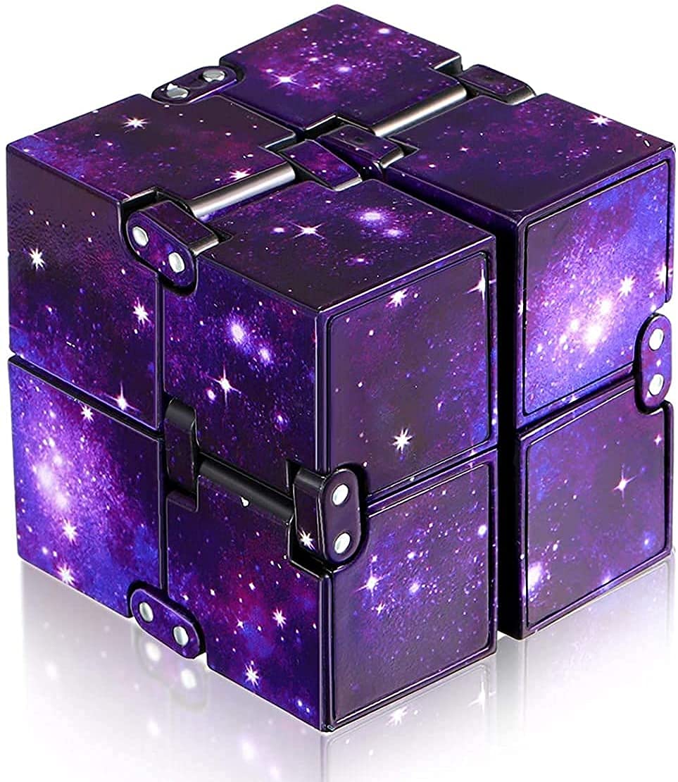 Dzxin Infinity Cube Purple, Anti-Stress Toy Fidget Toy Cube for Stress and Anxiety Relief, Relaxing Toy (Purple)