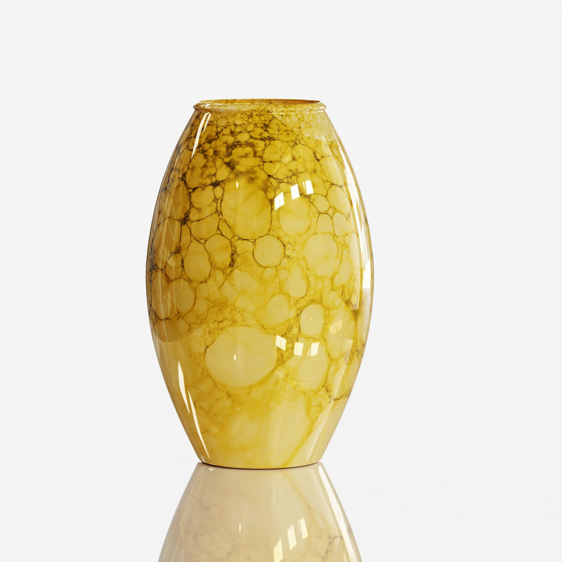 glass vase 26cm (multi color) (Yellow)
