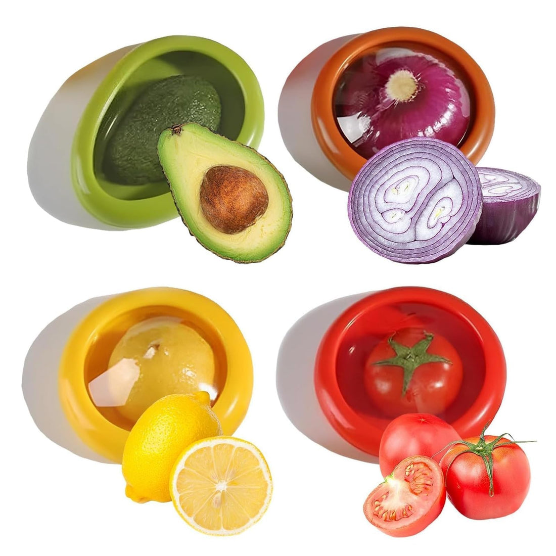 ALMEKAQUZ Silicone Fruit Storage Box,Fruit and Vegetable Antioxidant Storage Box,Refrigerator Silicone Fruit and Vegetable Storage Container Set