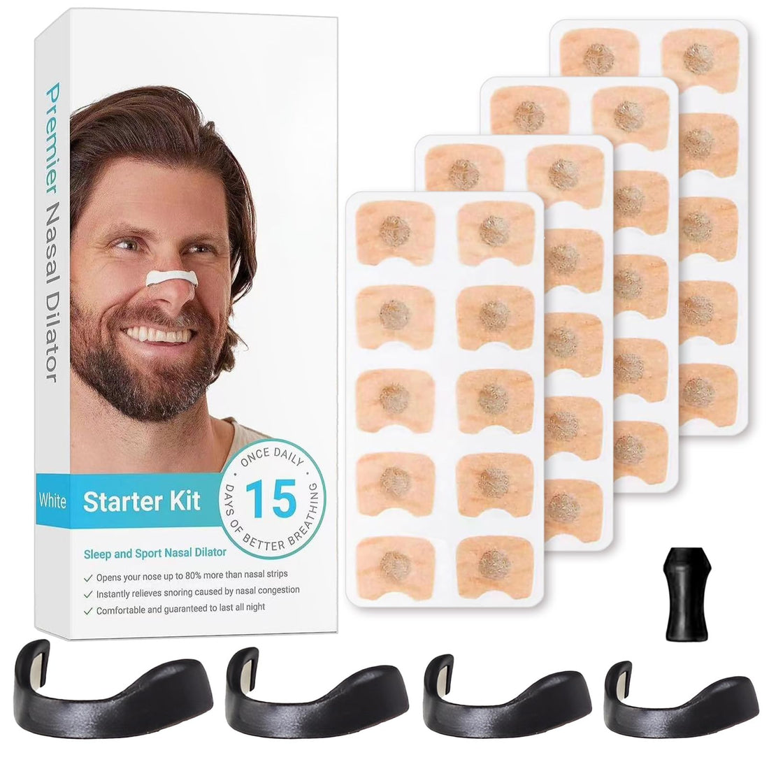 20 Pcs Magnetic Nose Strip,Intake Breathing Nose Magnets,Magnetic Nasal Strips,Long-Lasting Anti,for Home,Travel,Hotel,Business Trip and Car