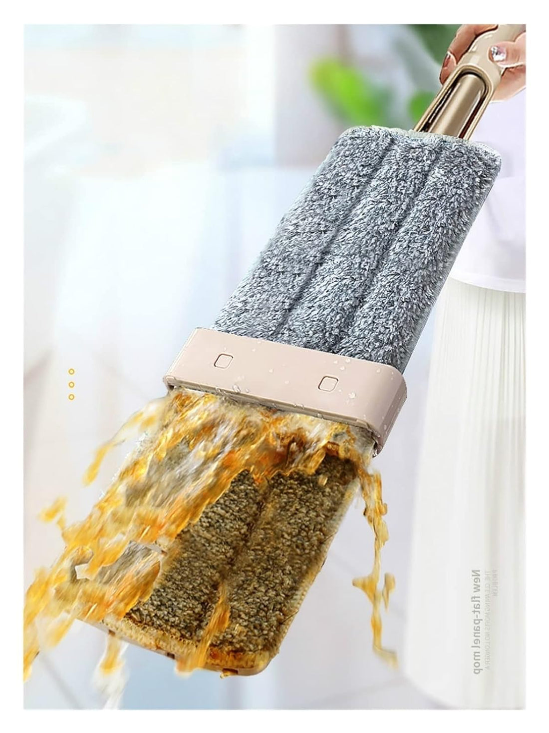 KUGOMO MEIYIMEI Hand Washing Lazy Mop Magic Cleaner Self-wring Squeeze Household Automatic Dehydration Telescopic Flat Mops JBS8 (Color : Mop)
