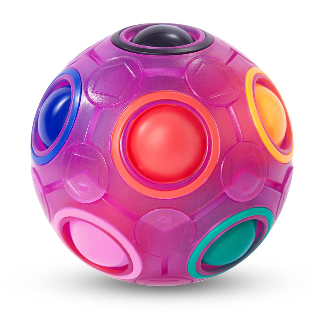 GHAZAL Magic Rainbow Puzzle Ball, Fidget Ball, Puzzle Game, Fun Stress Relief, Magic Ball, Thinking Ball Toy for Children, Teens & Adults