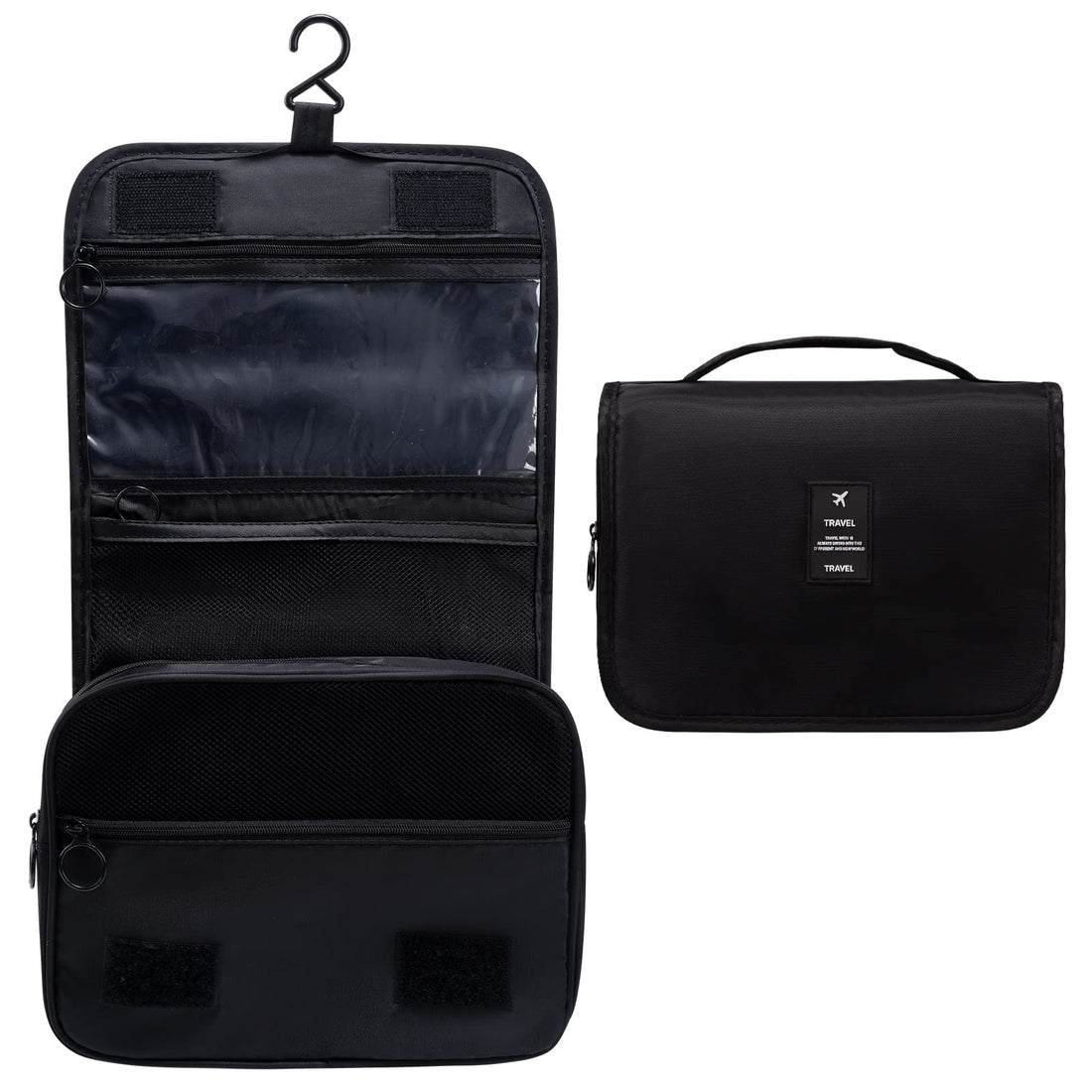 OrgaWise Travel Toiletry Bag Hanging Wash Bag Portable Women Girls Cosmetic Makeup Organizer with Waterproof Drawstring Bag