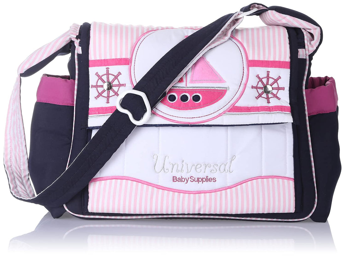 Universal Baby Supplies Baby Supplies Bag - Pink and White