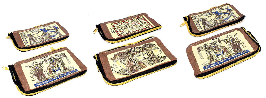 immatgar hand Wallet ancient Egyptian souvenirs gifts from Egypt Collectible Pharaohs (Diverse Shape 37 * 30 with zipper)