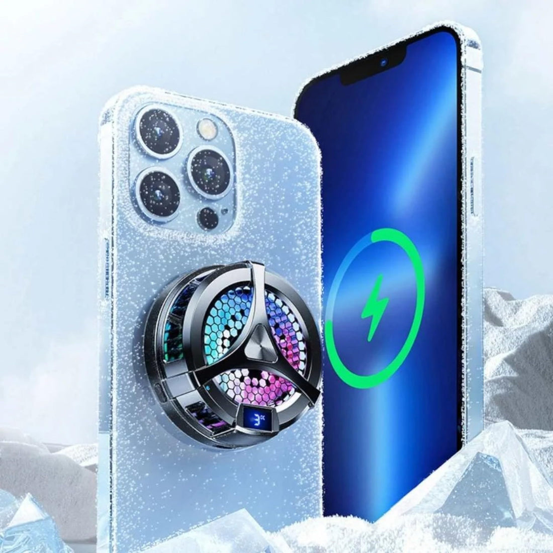 Magnetic Cooler X36 – Gaming Phone Cool with Magnetic Suction, Fast Heat Cooling & Temperature Display Included Magnetic Ring (it needs 15 min to get higher efficiency)