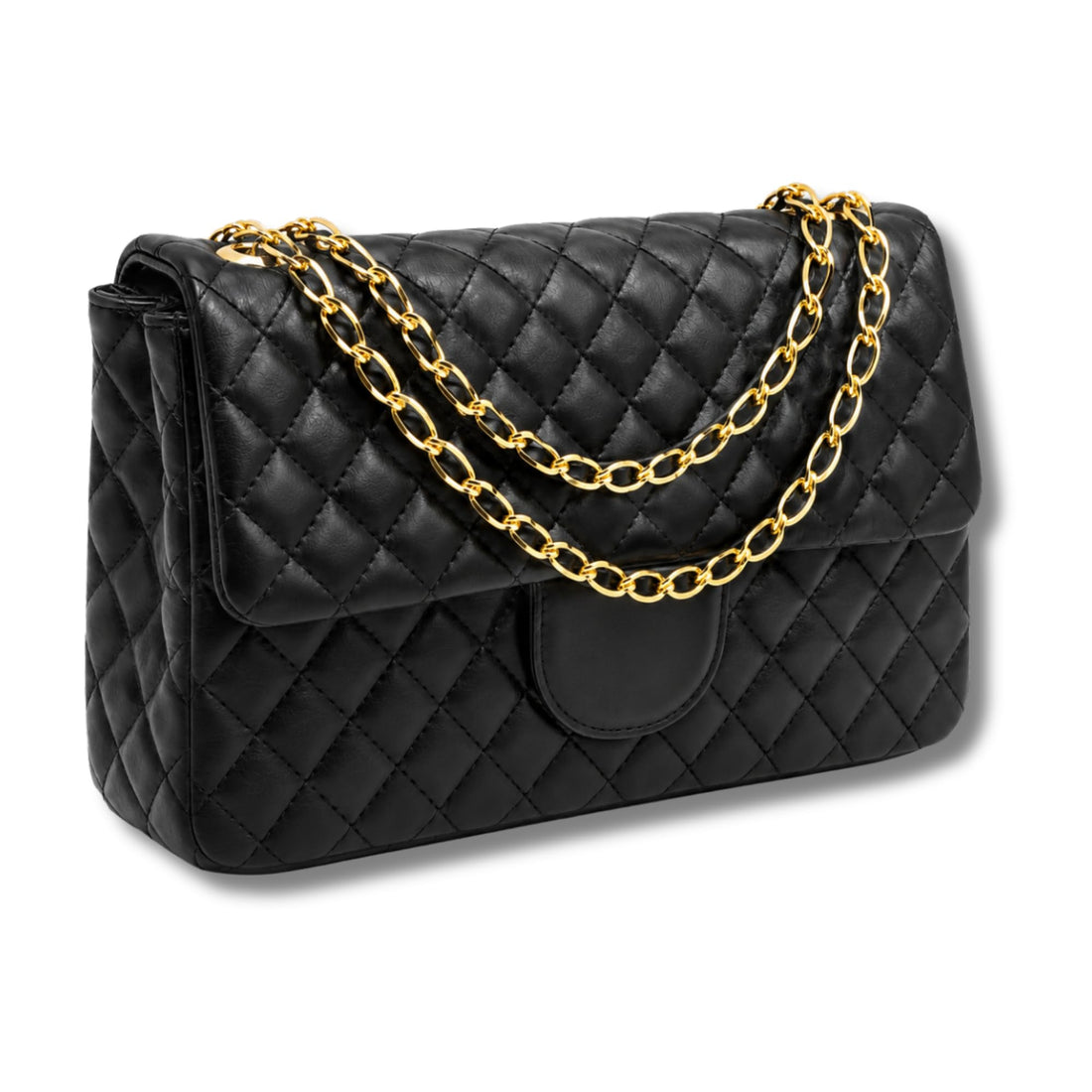 AYSLE 1690 Women’s Quilted PU Leather Shoulder Bag | Elegant Chain Crossbody Handbag | Gold Hardware | Magnetic Flap Closure | 16×26×10 CM