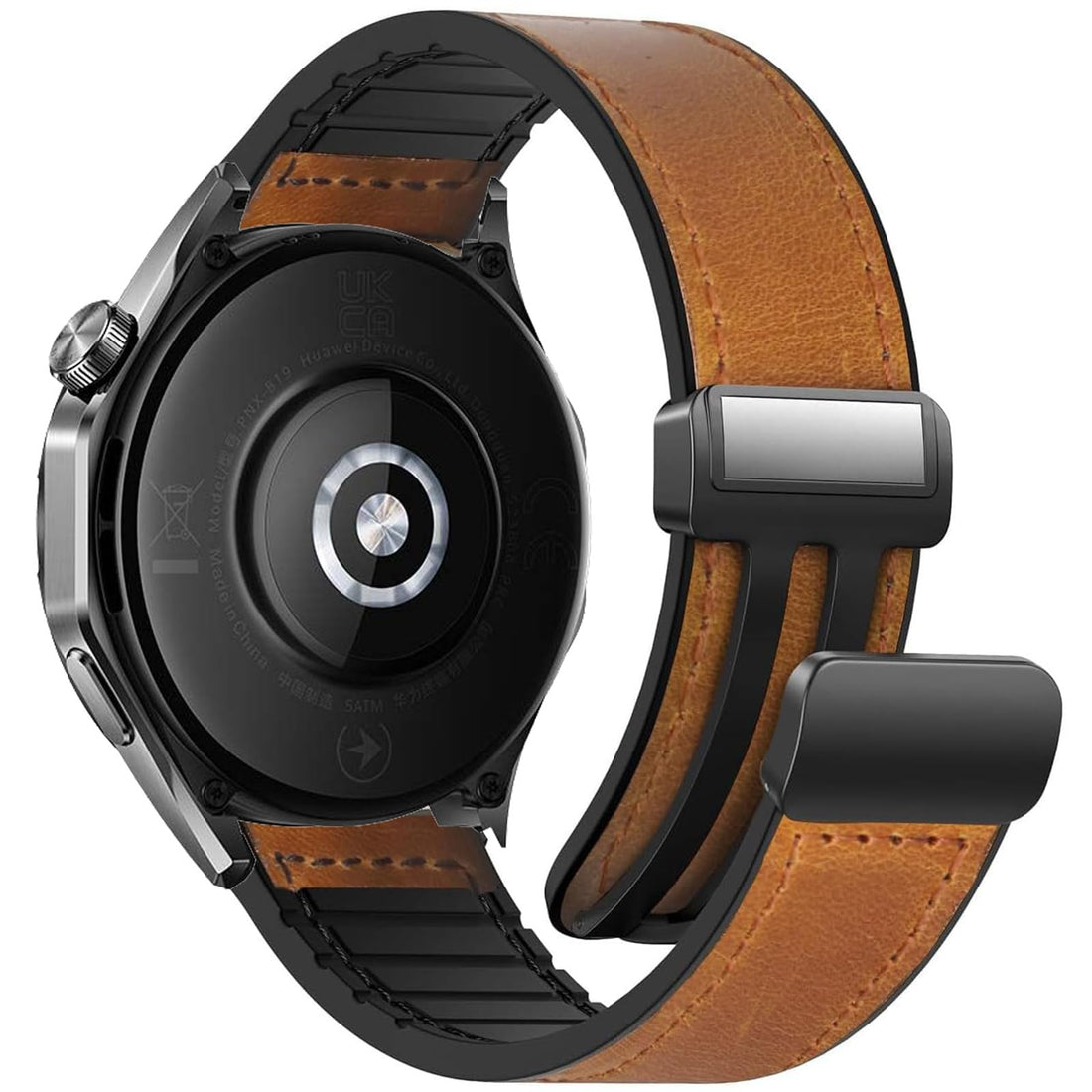 Newentor 22mm Leather Watch Strap Compatible with Huawei GT4 46mm/GT3 46mm/GT3 Pro/Watch 3/GT2e/GT2 pro/GT2 42mm 46mm Replacement Strap Compatible with Samsung Galaxy Watch 3 45mm/Gear S3