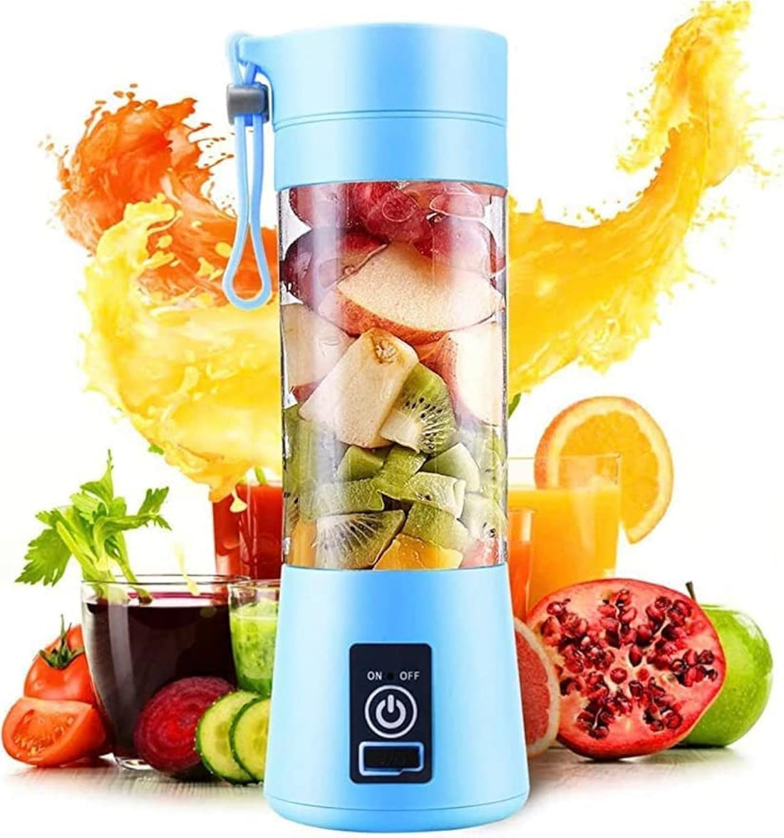 Portable Blender, USB Rechargeable Personal Fruit Blender, Mini Smoothie Blender (BLUE)