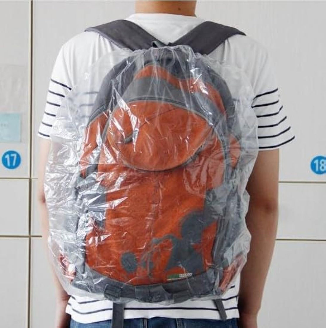 Backpack Rain Cover Rain Dust Cover Waterproof Transparent Bag Rain Cover for Outdoor Camping Hiking Climbing 35cm x 45cm