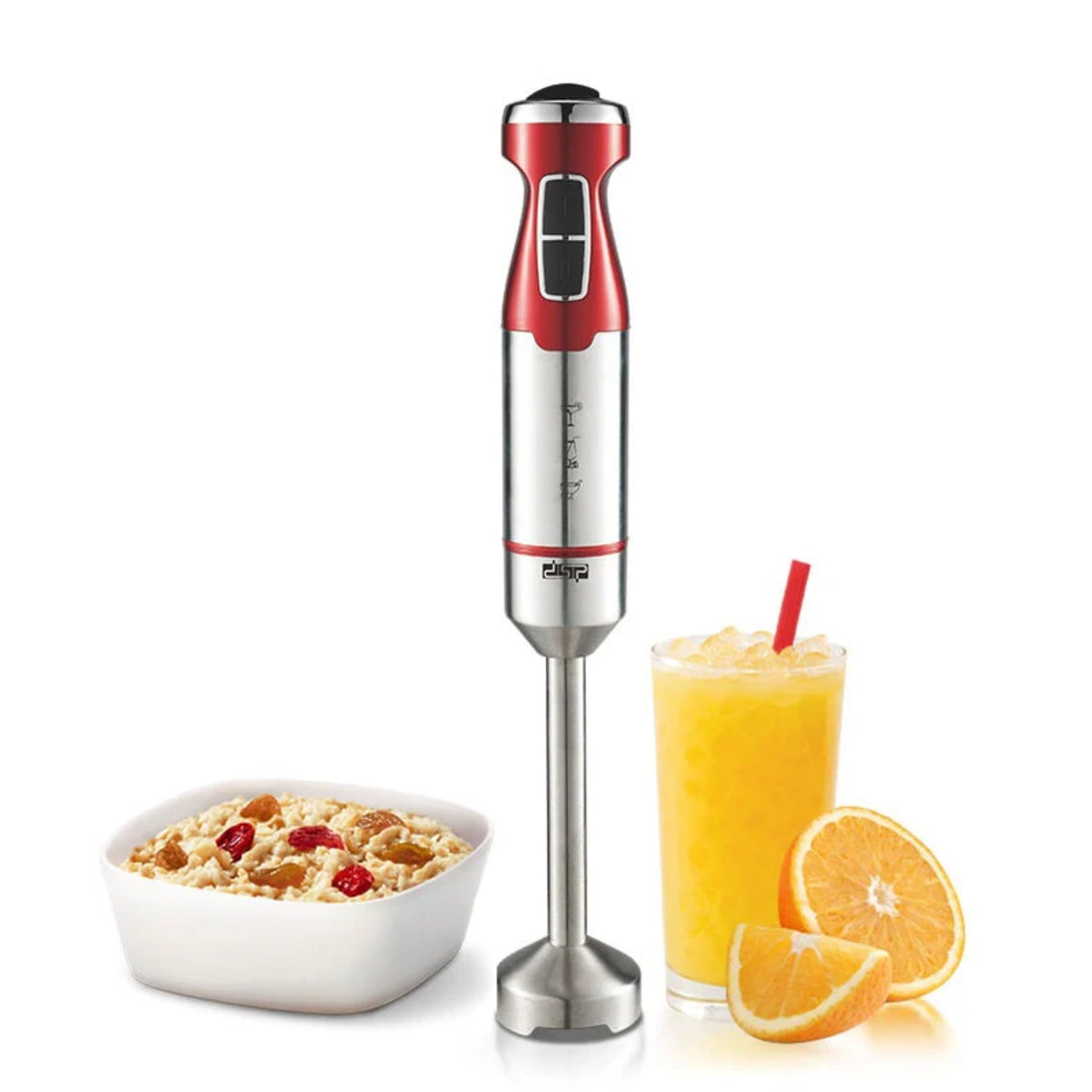 DSP Hand Blender 600W with Variable Speed Control and Full Copper Motor - Stainless Steel Build, 4 Blades, Detachable Shaft, KM1117