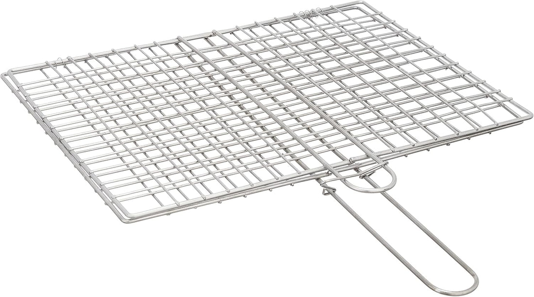 Lux Grill Net 30# 40cm with 30cm Handle Nickel Chrome Coating Rust Resistant (Large)