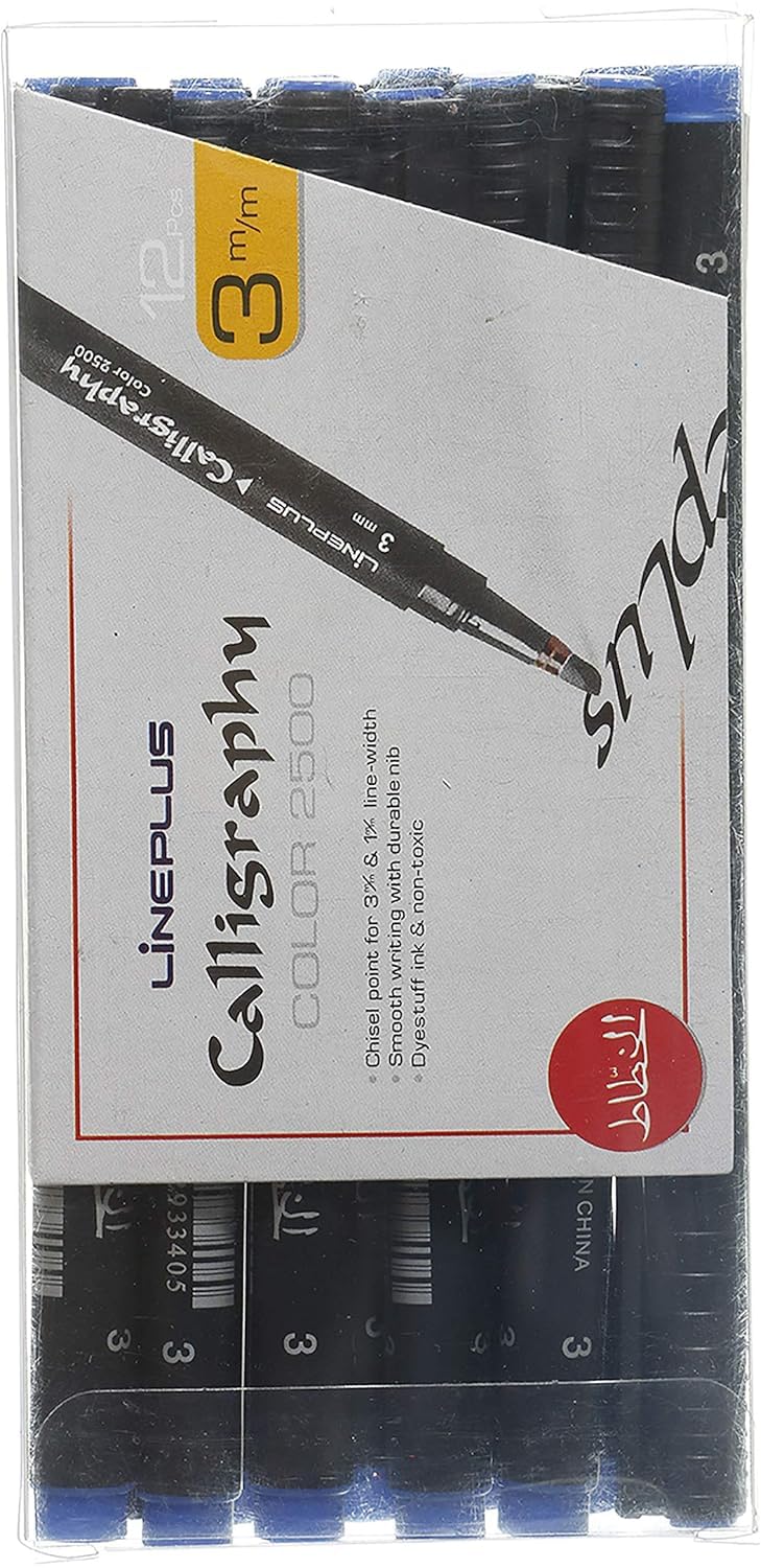 Calligraphy Pen, 2500 - 3.0 mm, Set of 12 Pieces - Blue