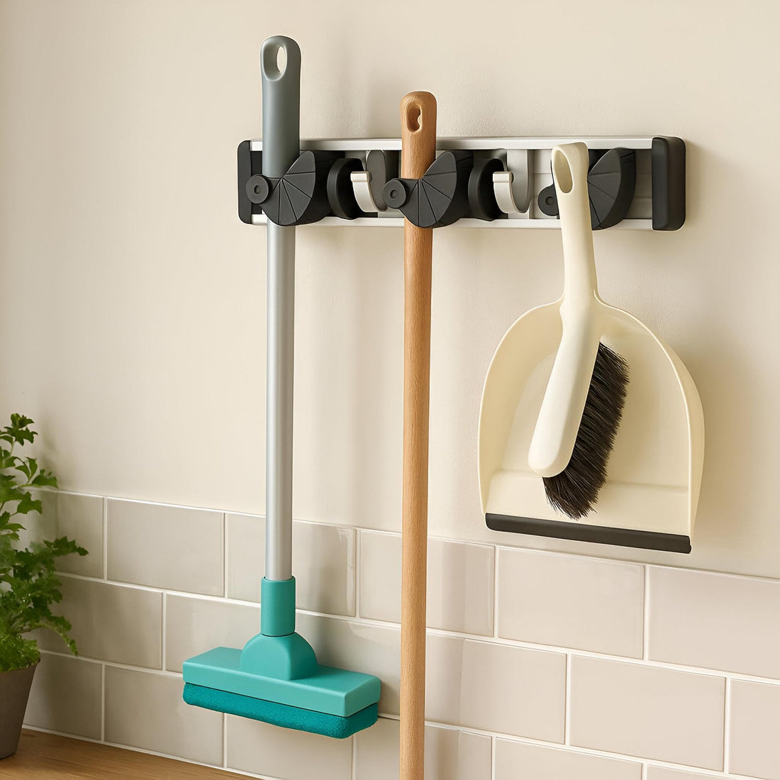 Tool Storage Solution - Wall-Mounted Garden Organizer Rack Featuring Handle Compatibility and Durable Springs for Easy Access
