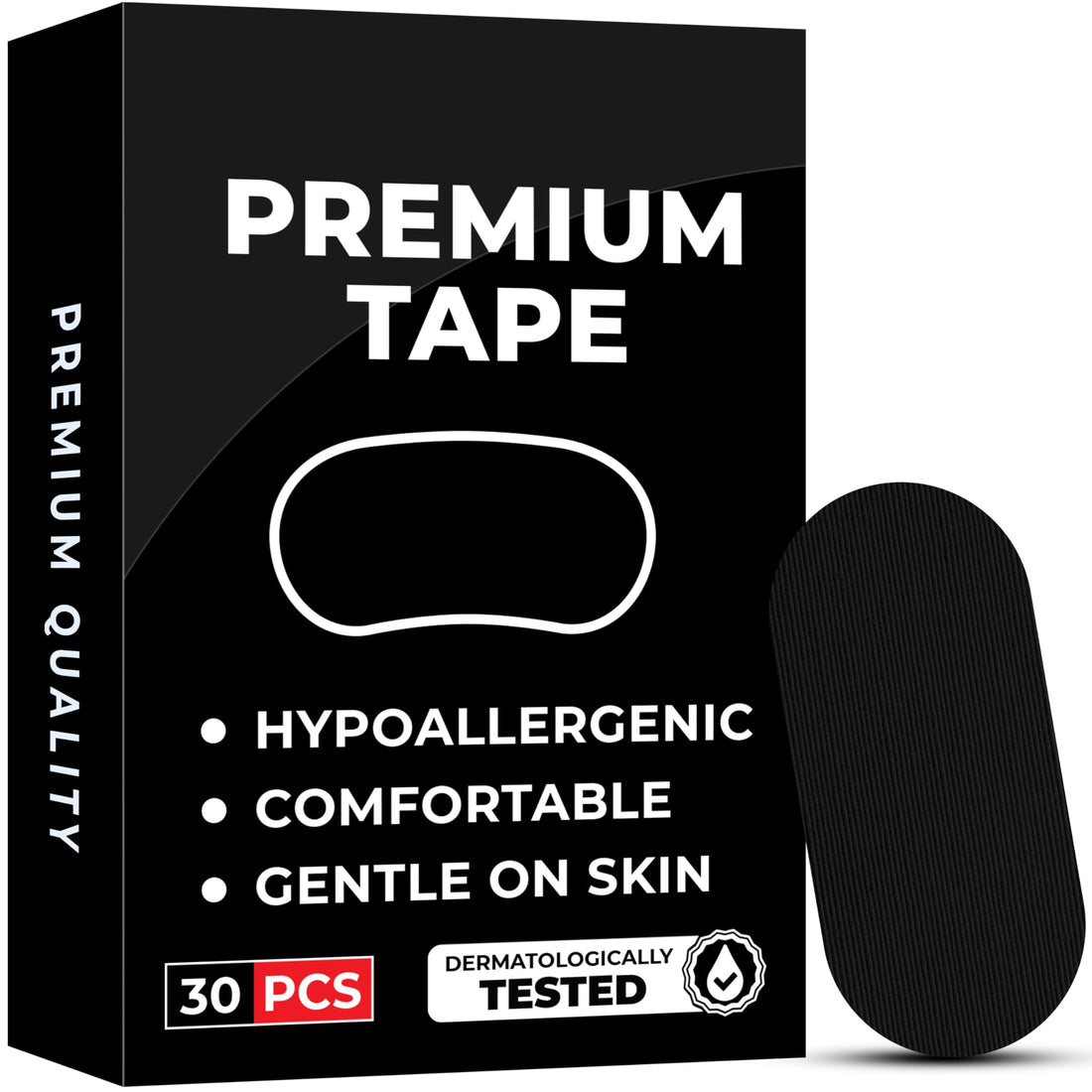 30 Pack Sleep Tape Patch, Hypoallergenic Breathable Tape, Closed Mouth Patch, Breathing Patch, Micropore Tape, Pain Free Removal, Latex Free & Gentle On Skin, Medical Grade No Irritation