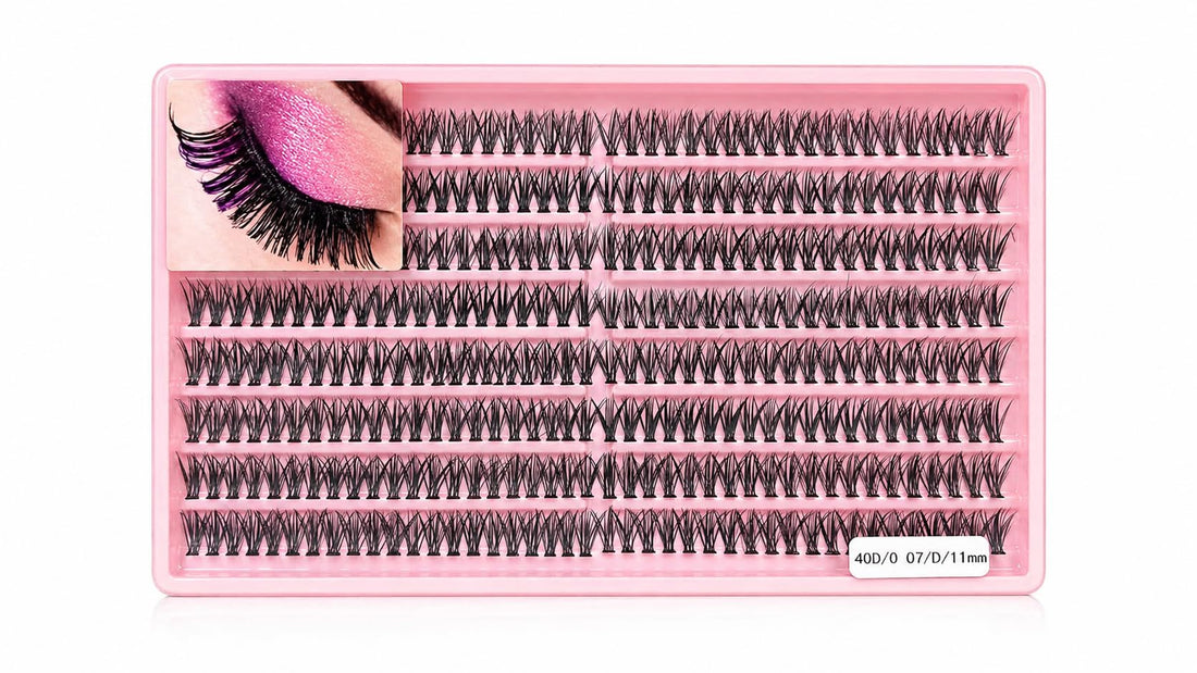 40D Lash Clusters 11mm – Natural Volume Eyelash Extension Fans, Soft Lightweight Individual Lash Clusters, 16 Row Tray, Reusable DIY Lashes for Soft Glam Look, Home & Professional Use