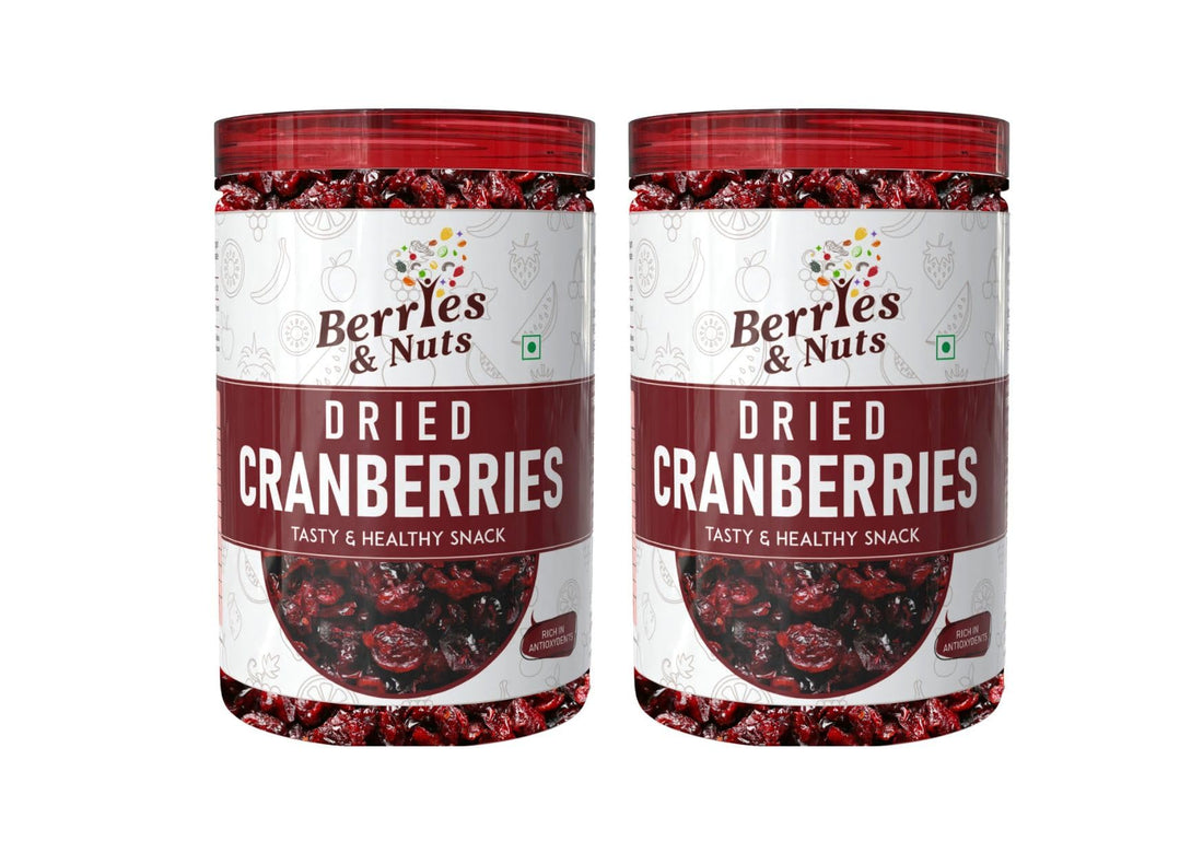 Berries And Nuts Premium Whole Dried Cranberries | Antioxidant Rich, Immunity Booster | 400 Grams | 2 Bottle of 200 Grams
