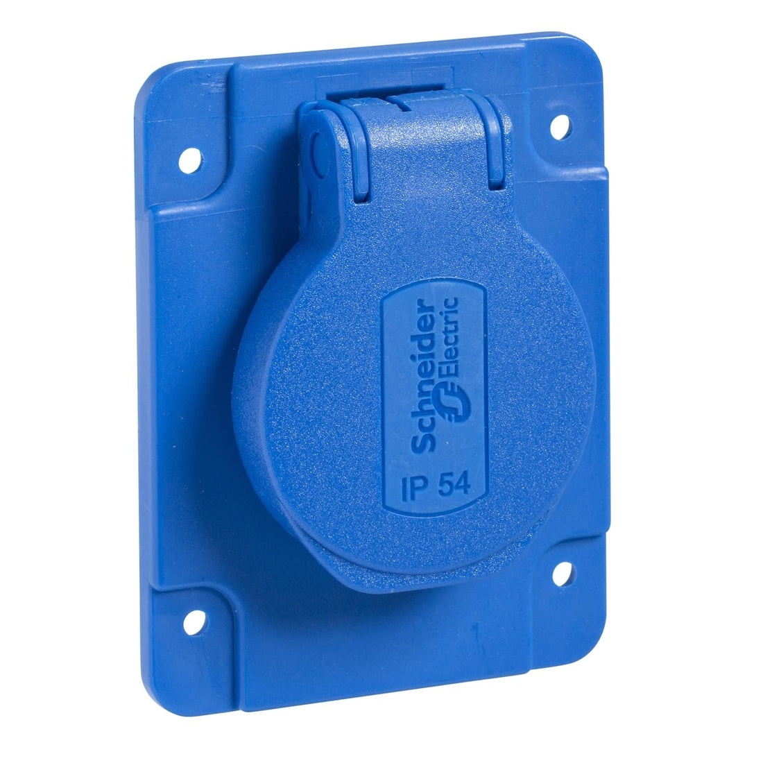 Schuko 3 Ball 65*-85 Blue Schneider Socket outlet, Mureva PK, Schuko Panel, 65x85, Blue, IP54 PKS61B