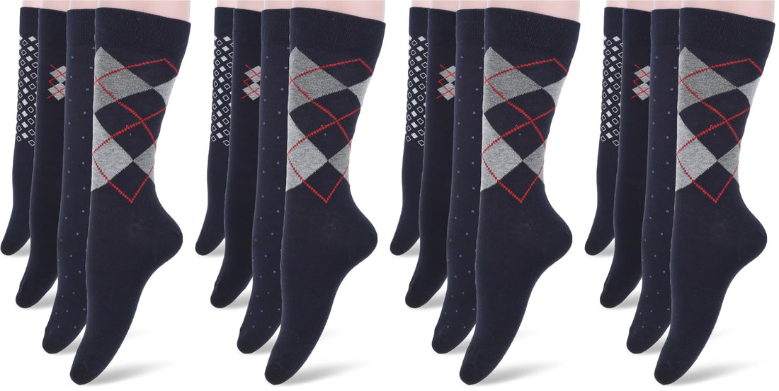 Hendam Mens Pairs of Soft Classic Grey Pattern Cotton Socks Pack of 4 Socks (pack of 4)