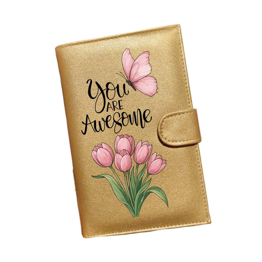 Gold Wallet for women- Tri-fold wallet - Customized gift, gift for her -one sided printing- You are awesome- we print,Your Gift