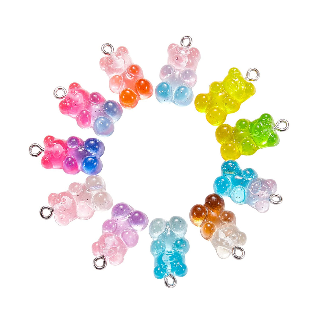 Random Color Resin Pendants with Metal Buckle for Jewelry Making