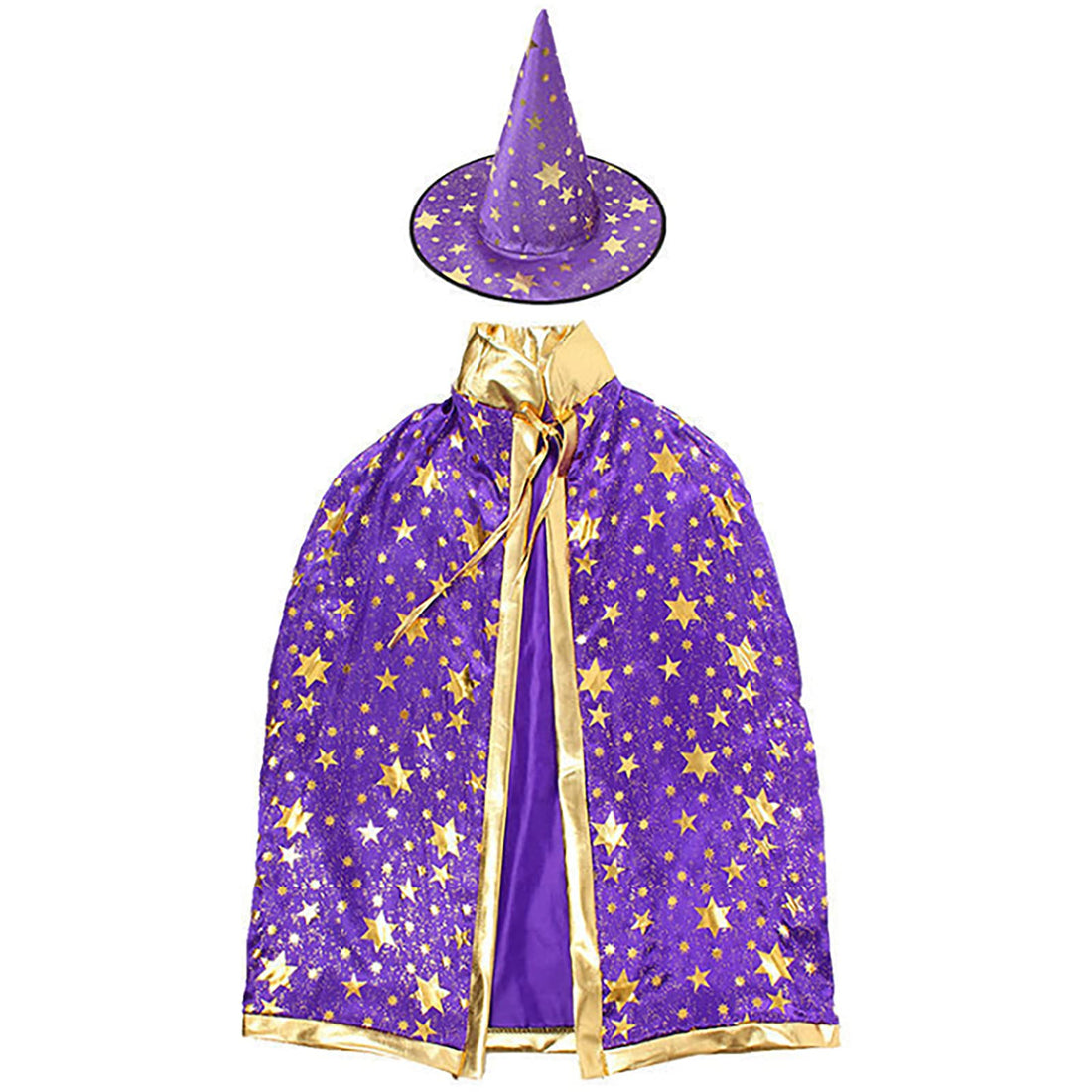 Wonka XYIYI Kids Witch Hat Wizard Cloak Halloween Costumes for Girls Boys (Purple Stars)