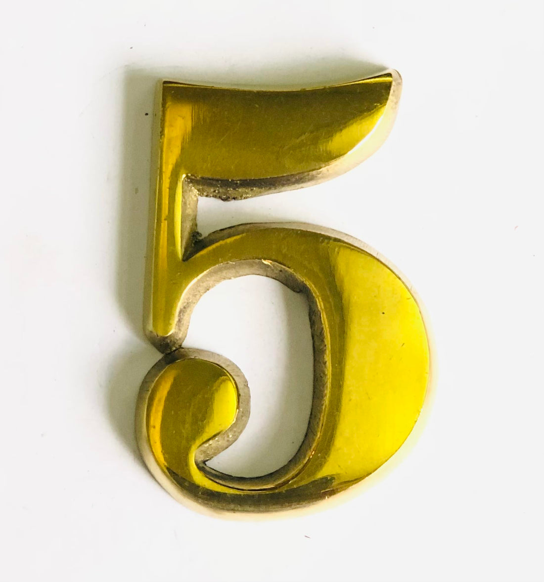 Door Sign Number 5 Wooden Door Accessories Apartment Door Numbers Material Copper Made in Egypt
