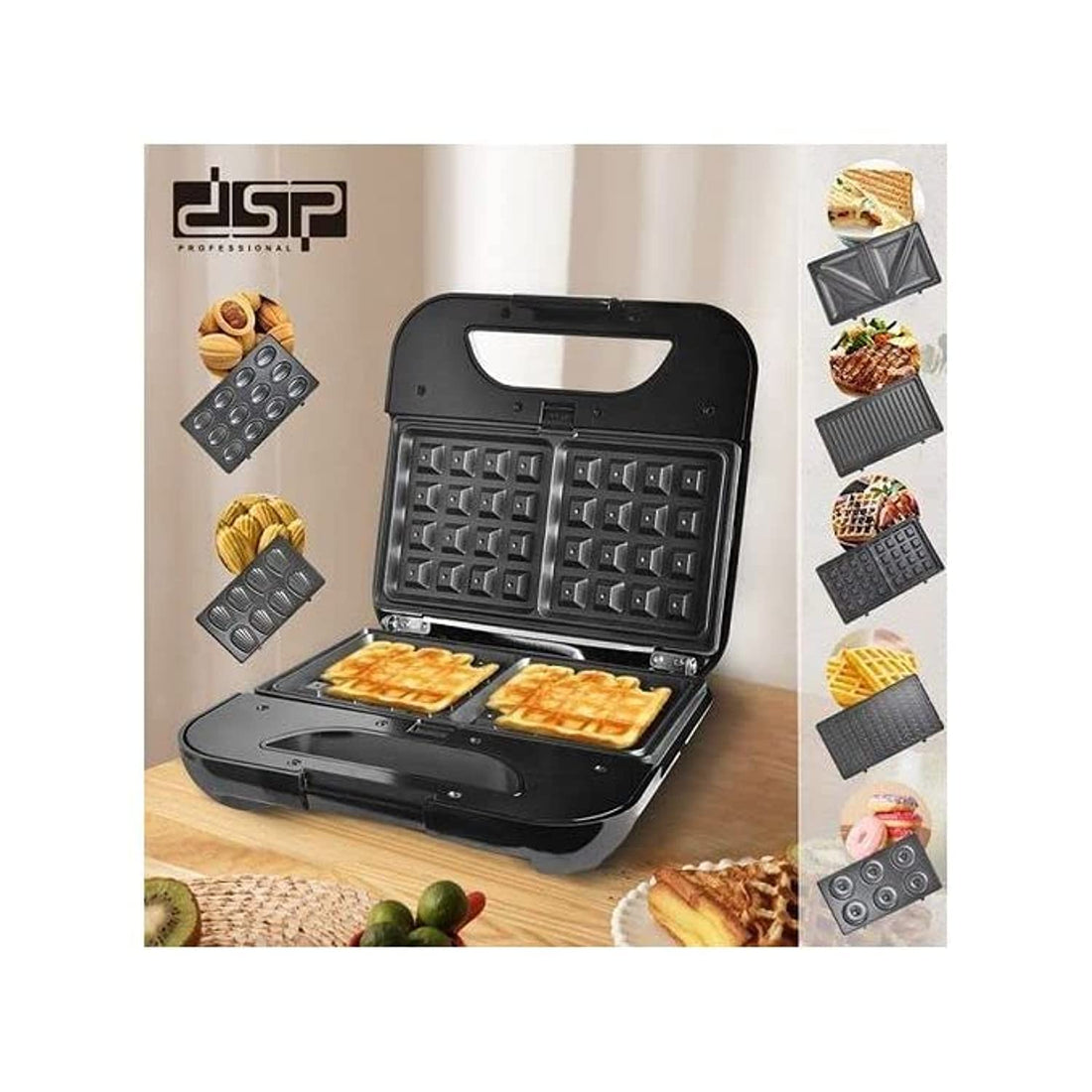 DSP 7in1 Sandwich & Waffle & Donut Maker -Kc-1162