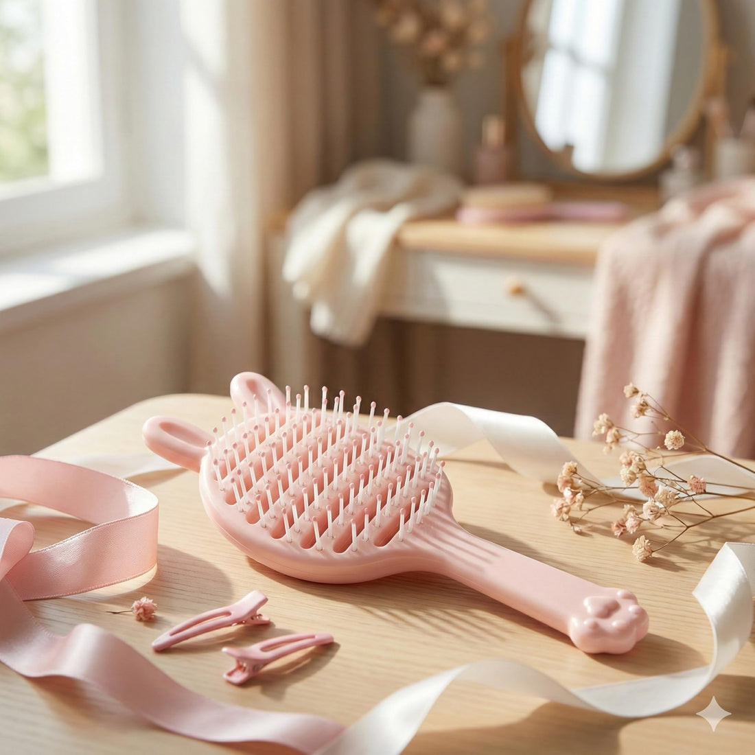 Nopatia Professional Detangling Hair,Cute Cartoon Design Vacuum Blow Dry Scalp Massage Soft Flexible Bristles for Easy and Comfortable Combing for Wet and Dry Hair Perfect Salon Results (Simone)