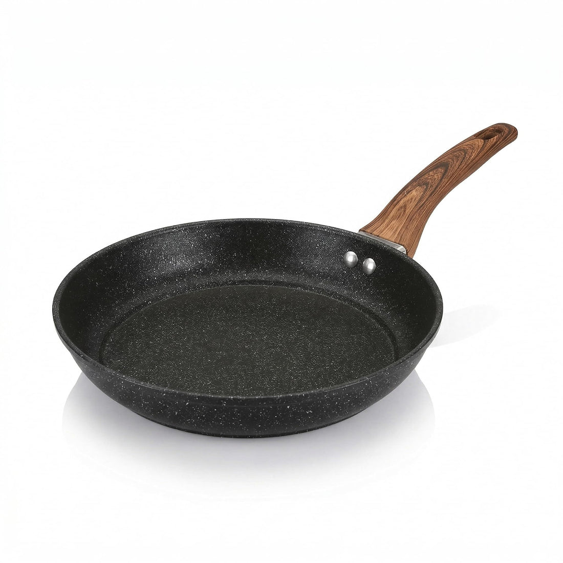 Next Store 24cm Granite Frying Pan Healthy Cooking Nonstick Surface and Heat Insulation Wooden Handle Heavy Duty