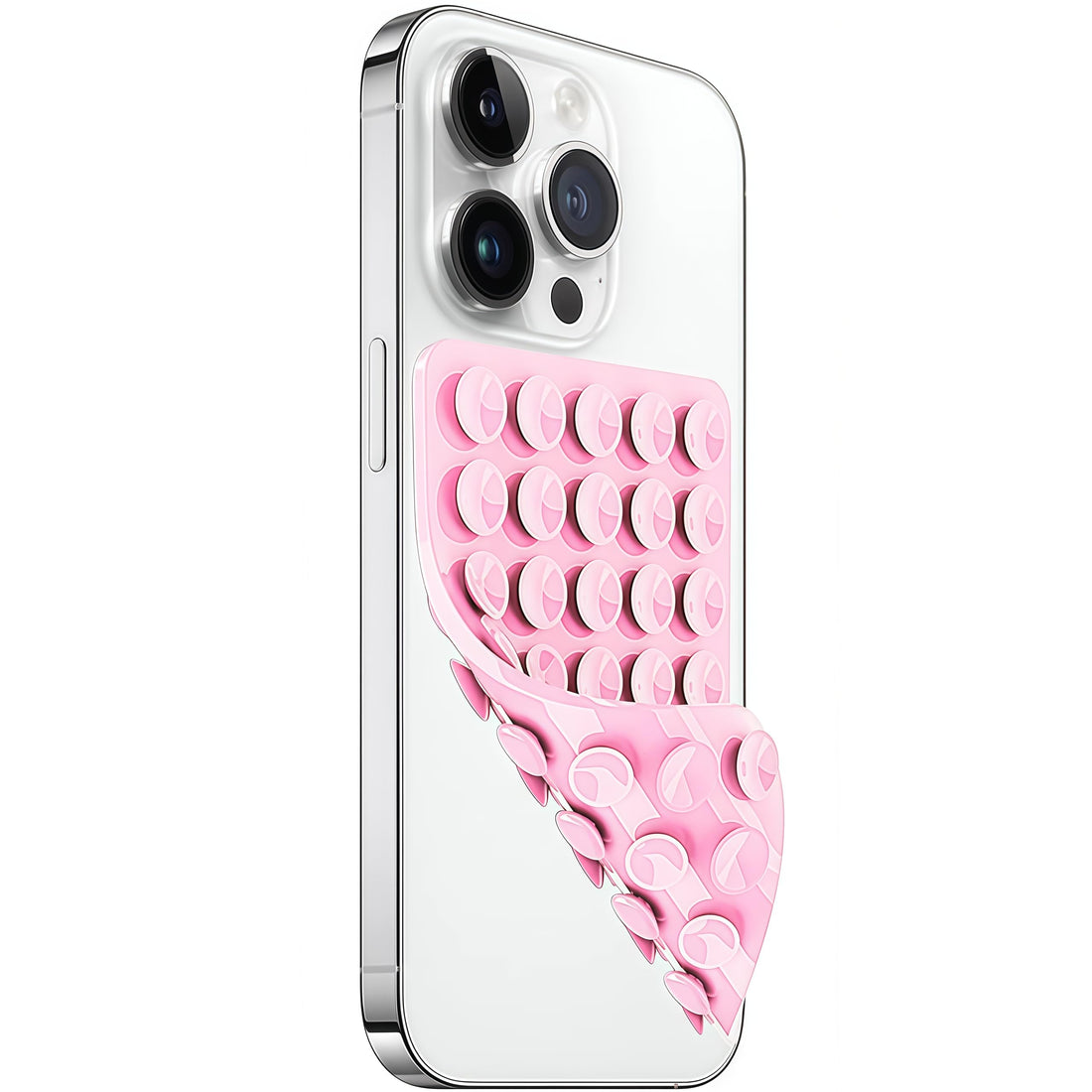 LvShuLiangPin 1 Pack Silicone Suction Cup Phone Case Mount Double Sided, Hands-Free Strong Grip Silicon Phone Holder for Selfies and Videos, Non Slip Phone Accessories (Light Pink)