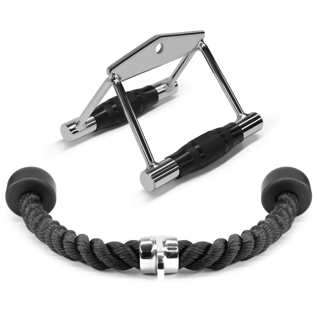 Bukela Tricep Press Down and LAT Pulldown Attachment Set, Cable Machine Accessories for Home Gym, Strength Training Equipment for Arms and Back, Gym Workout Gear