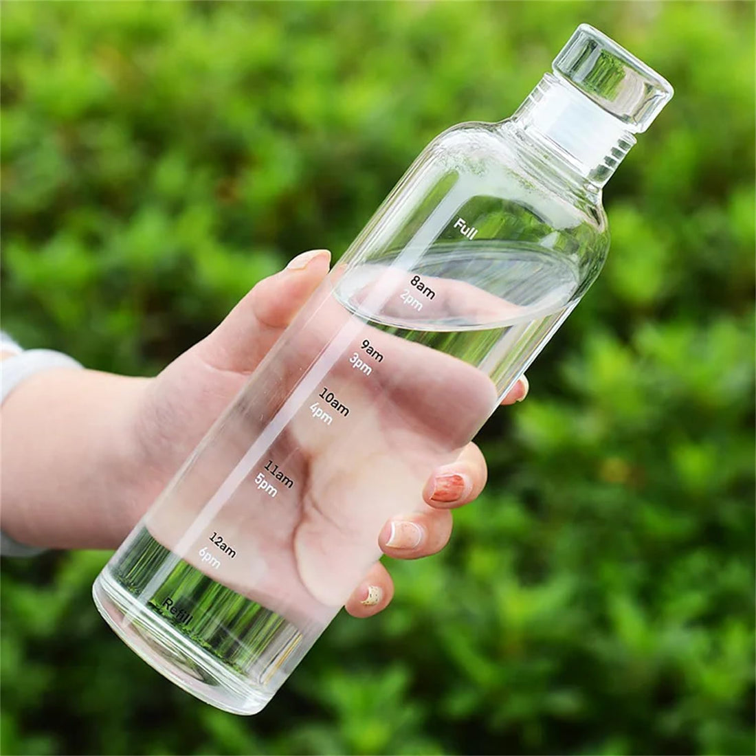 Time Scale Printed Clear Water Bottle | 500ml Reusable Leak Proof Airtight Lid High Quality Plastic Water Bottle | Used for Sports, Gym, Fitness (Clear)