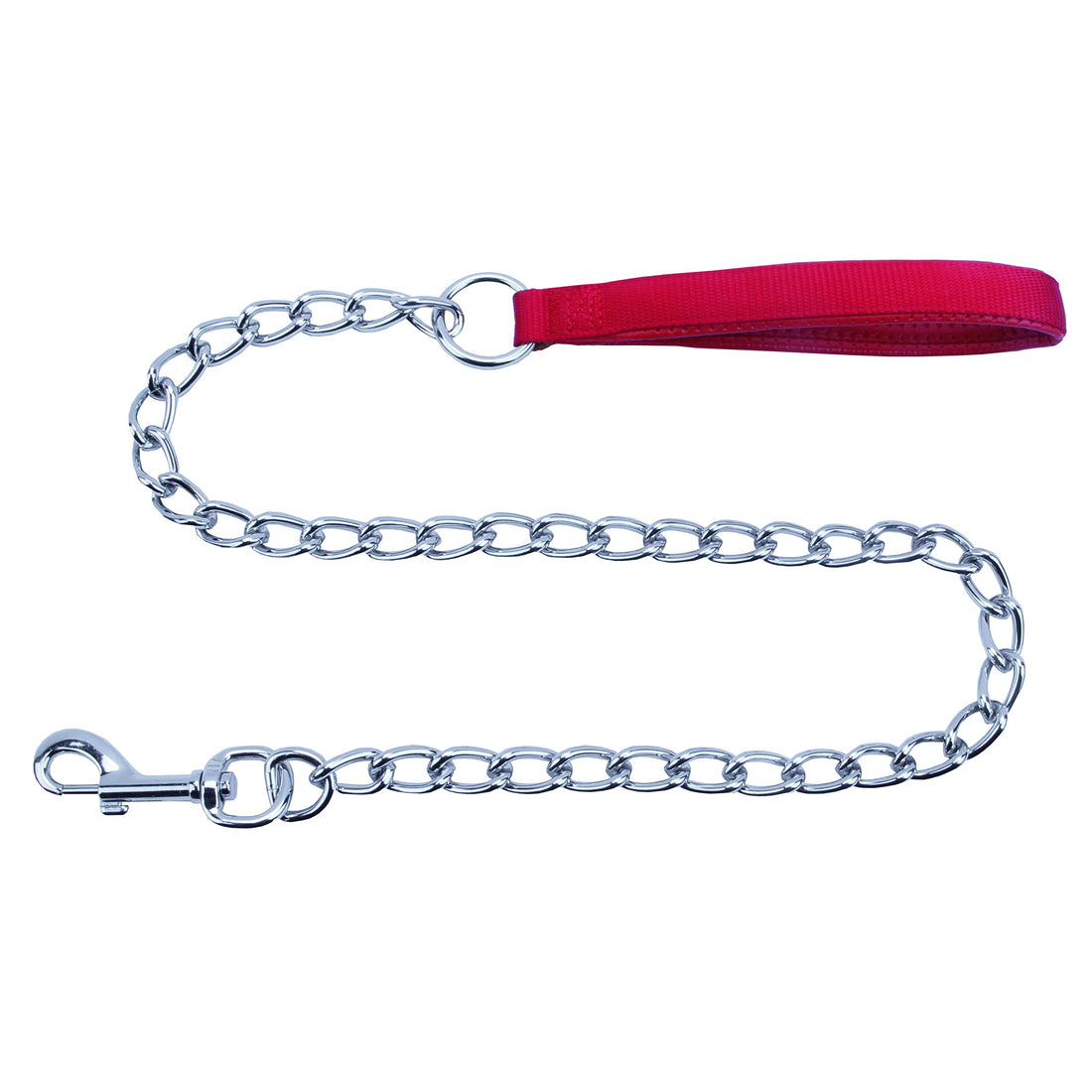 COMOYA Metal Dog Leash Heavy Duty Pet Leash Chew Proof Dog Chain with Padded Handle for Small Medium Large Dogs, Red, L