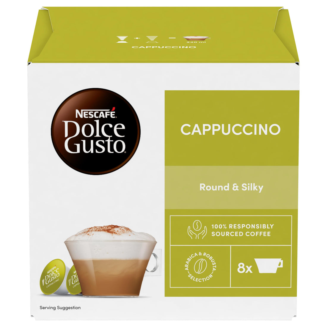 NESCAFÉ DOLCE GUSTO Cappuccino coffee capsules (16 Pods 8 Cups)