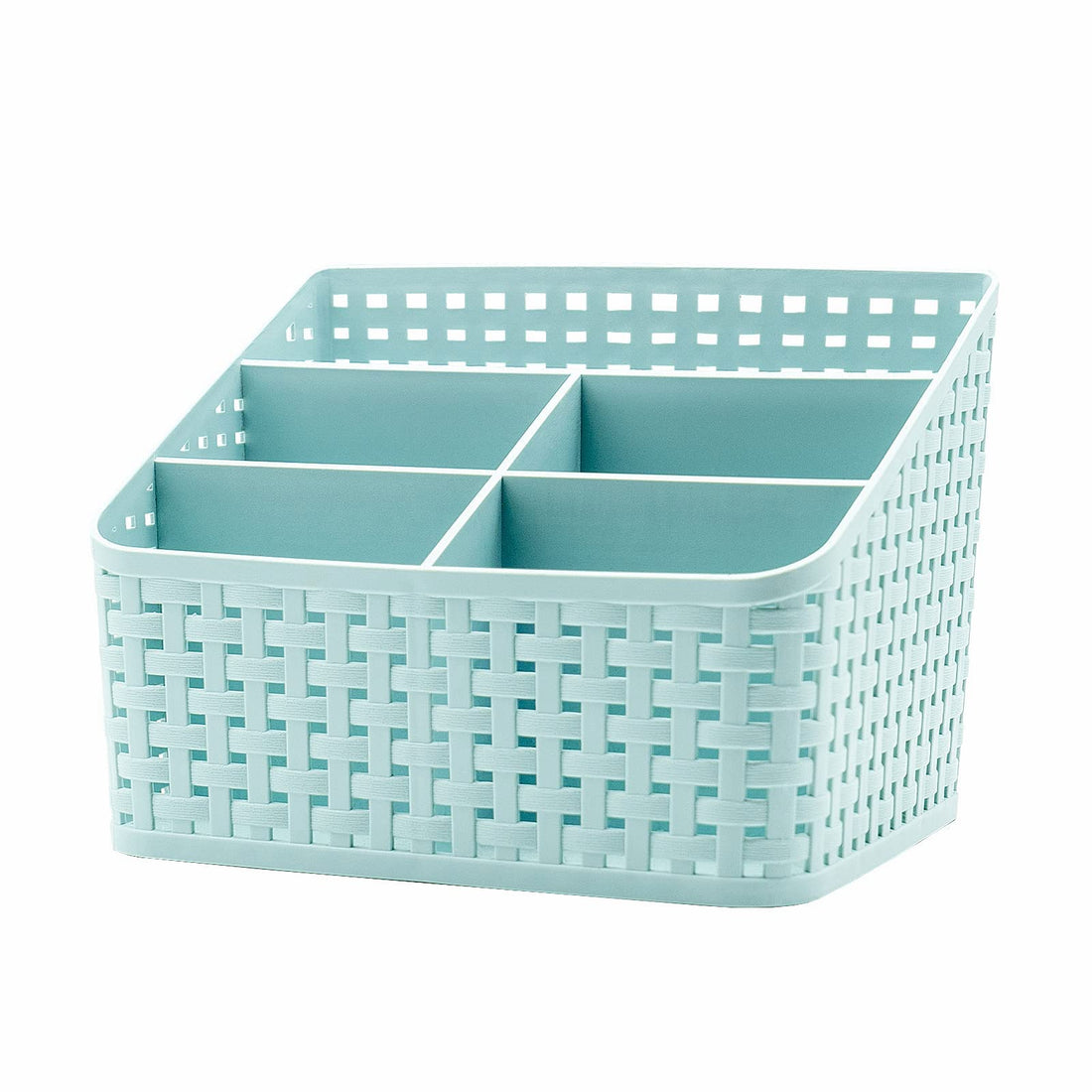 Storage Basket, Cosmetic Box Organiser,Plastic Storage Box Desktop 5 Grid Sub-grid Storage Case Multi-function Storage for Desktop Office Bedroom Countertop Home Kitchen-Blue
