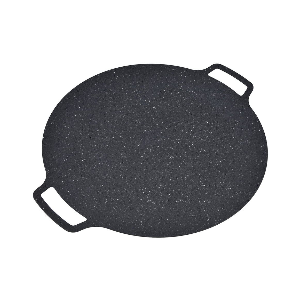 Korean BBQ Grill Pan, Iron Nonstick Heat Resistant Round Grilling Tray Camping Stove frying Griddle for Steak Pizza Pancake Fried Egg Korean BBq Pork(16in)