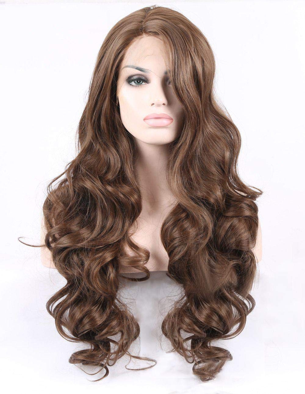 ECIF Brown Fiber Curly Root Wig, 2724462262858