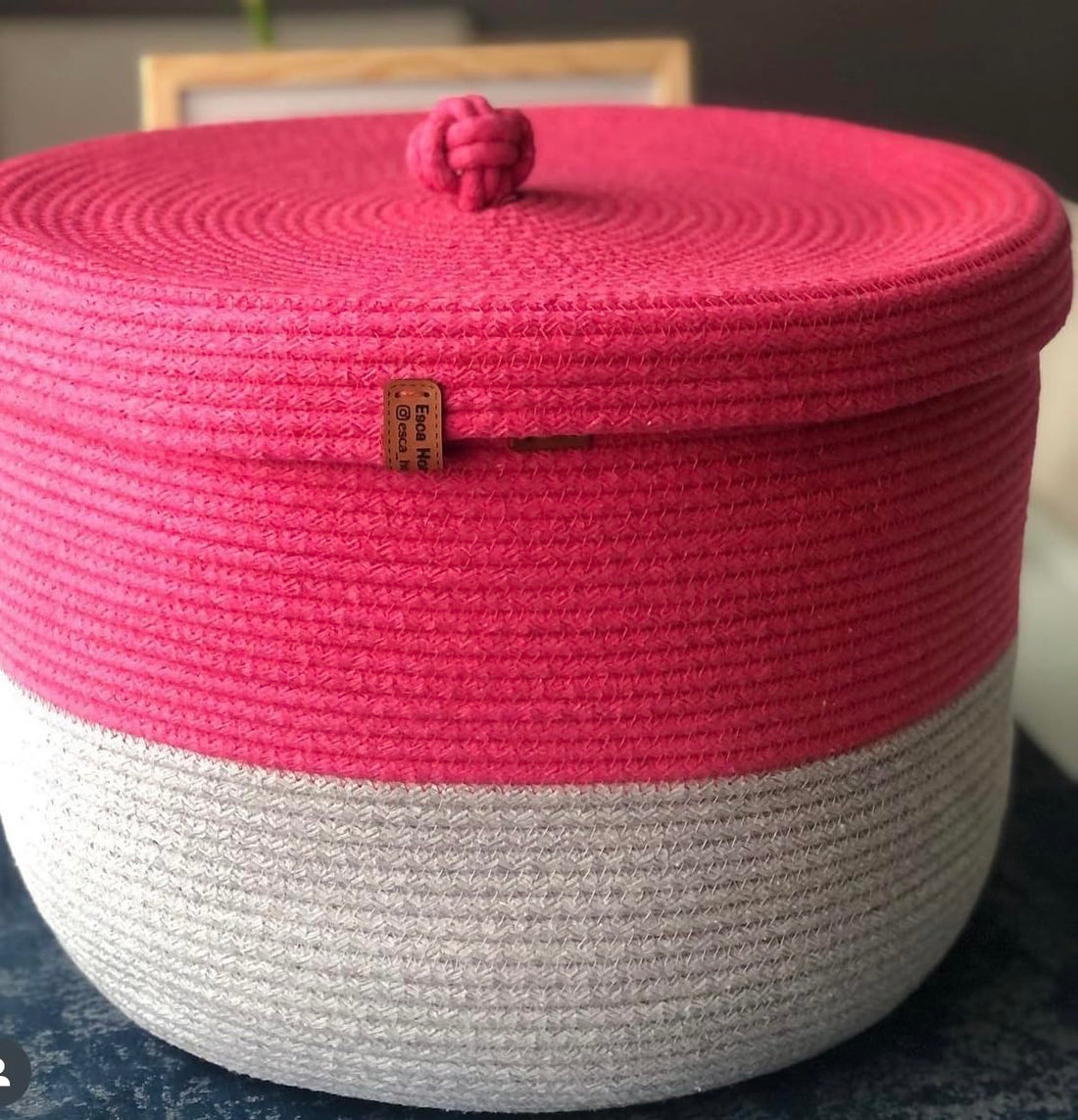 Woven It - Storage Basket With Lid,(20×25×20Cm) can be used in Kitchen, toilet, living room, dining room, kids room, bed room, indoor & outdoor.