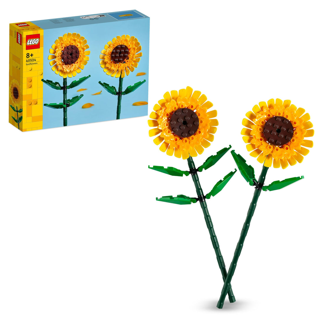 LEGO Sunflowers, Yellow Artificial Flowers Building Set, Display as a Bedroom Accessory or Floral Bouquet Home Decoration, Gift for 8 Plus Year Old Girls, Boys and Teenagers 40524