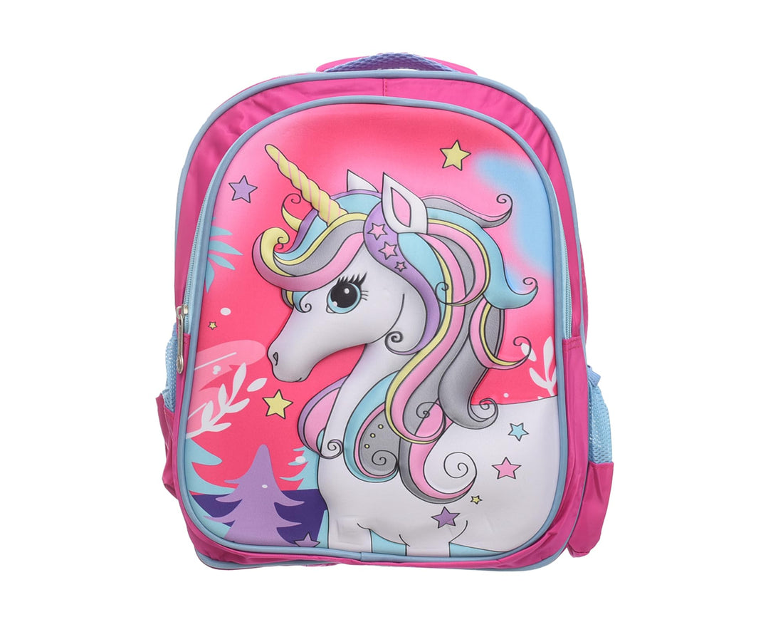 ST-18-16-25-21 14INCH 1402 3D Durable School Backpack with 2 Zippers, Spacious & Lightweight Bag for Kids, Teens & Students, Comfortable Shoulder Straps